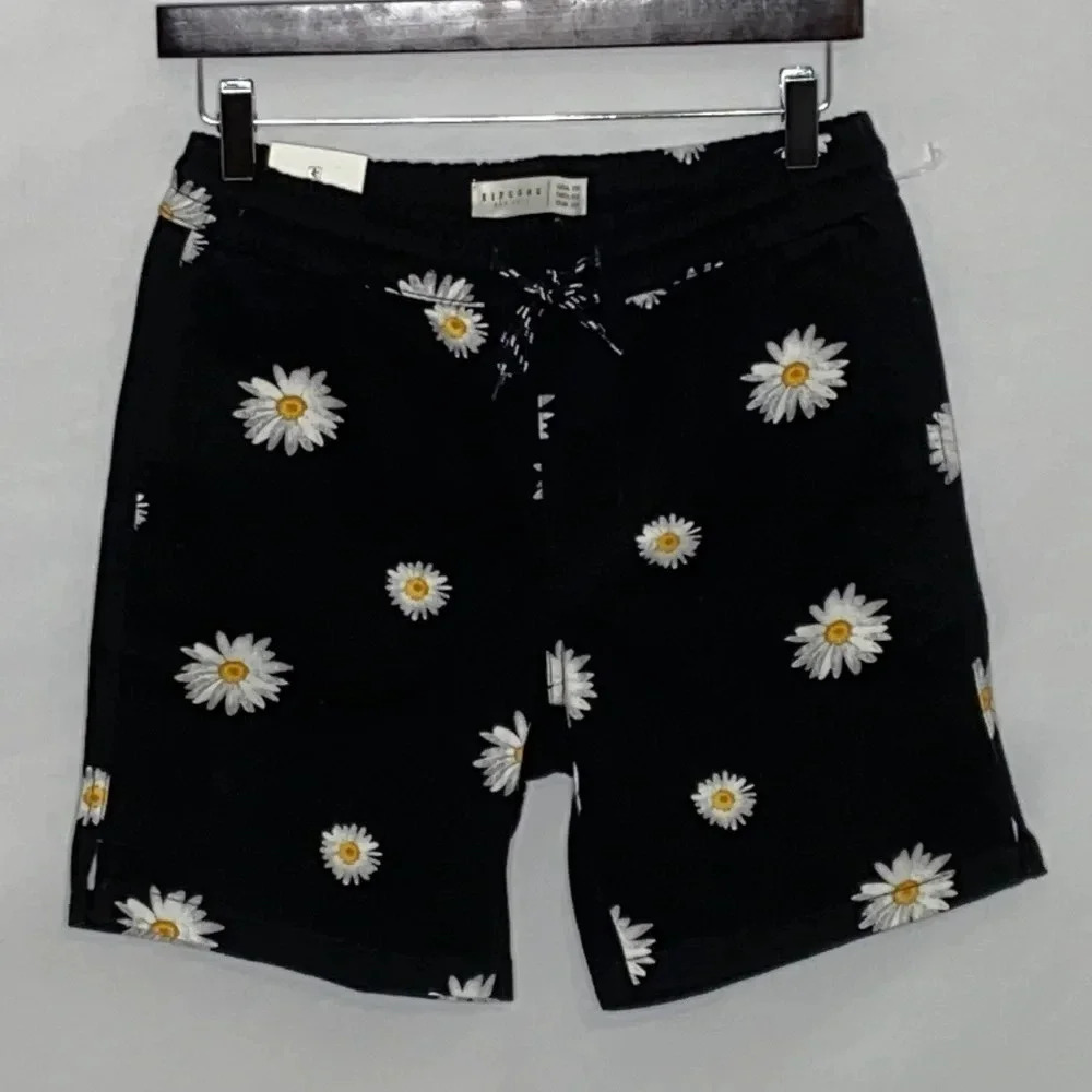 Zipcode Men's Elastic Waist Cotton Daisy Shorts